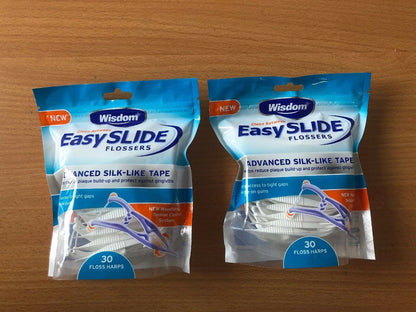 Wisdom Easy Slide Angled Flosser X 4 Packs of 30